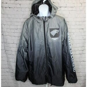 HBO GAME OF THRONES WINDBREAKER JACKET Size XXL HOUSE STARK GRAY FULL ZIP Winter